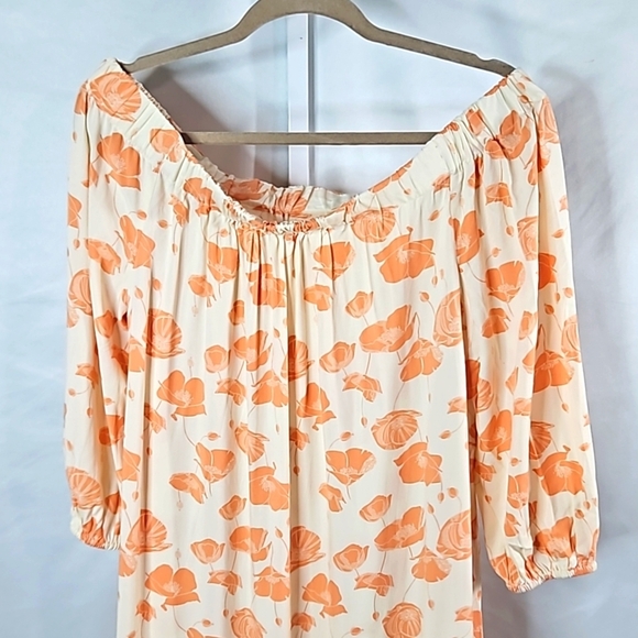 Ana Peach & Cream Off the Shoulder Dress Size Large - Picture 6 of 8